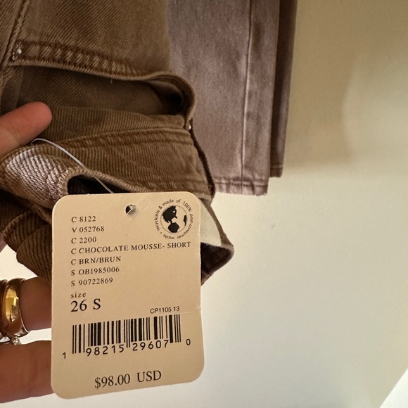 NWT Free People We the Free Xena Slim Straight Jean in Chocolate Mousse Size 26S - Picture 8 of 8